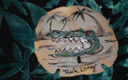 Florida Gator Sand Dollar / Orlando Artist :Paula Large